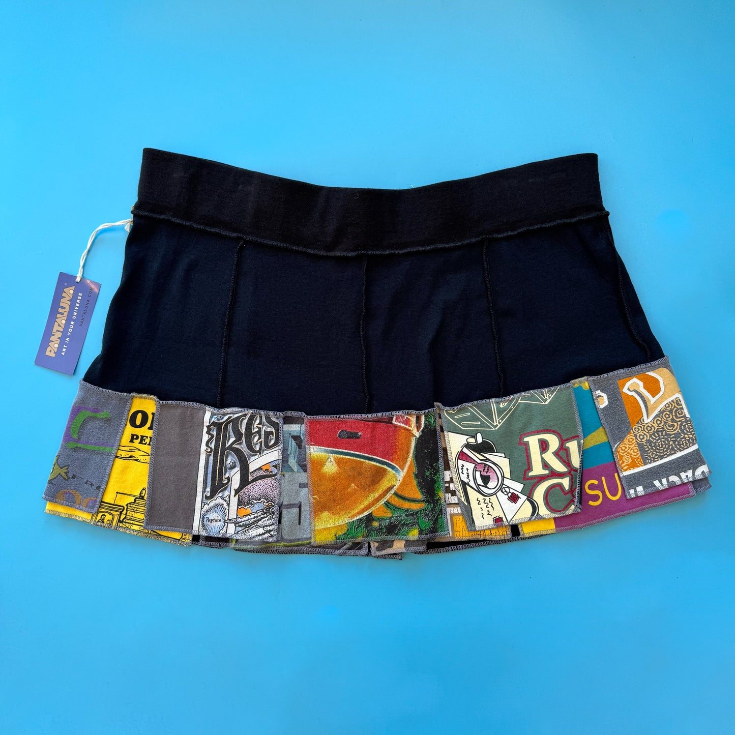Deadstock Pantaluna Upcycled T-Shirt Mini Skirt in XL