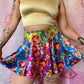 90s Lip Service Floral Sheen Mini Skirt