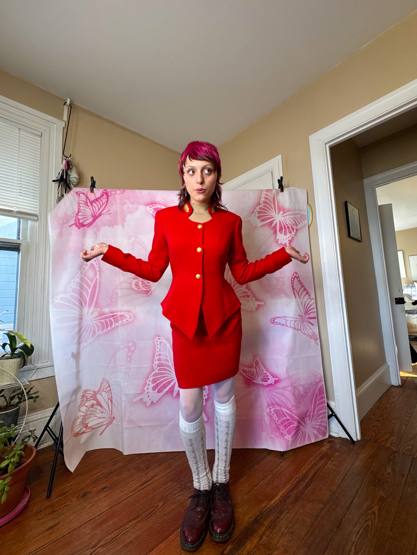 90s Sculptural Two Piece Suit Set