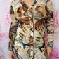 90s/Y2K Fuzzi Foliage Print Mesh Midi Dress/ Duster