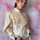 90s Bill Blass New York Edwardian Style Button Blouse