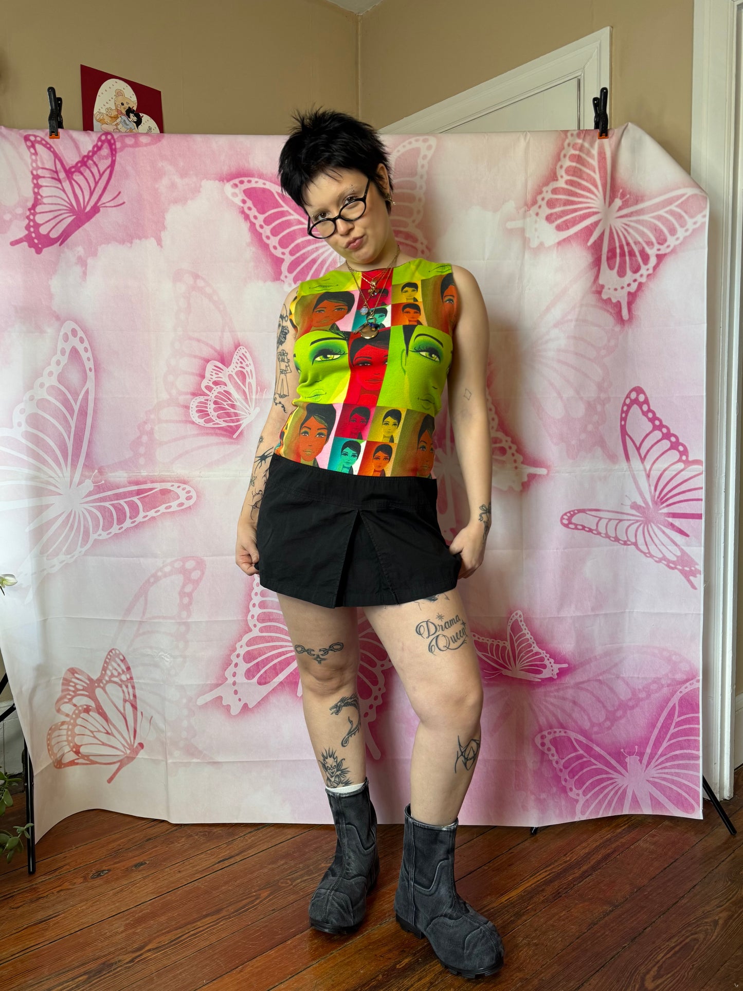 Early 00s Custo Barcelona Mod Portrait Mini Dress “As Seen On…”
