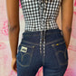 Y2K 2000 D&G Dupe Embroidered Safety Pin Distressed Jeans by Lois