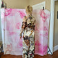 90s/Y2K Fuzzi Foliage Print Mesh Midi Dress/ Duster
