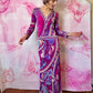 1960s Emilio Pucci Art Nouveau Purple Print Drop Waist Maxi Dress