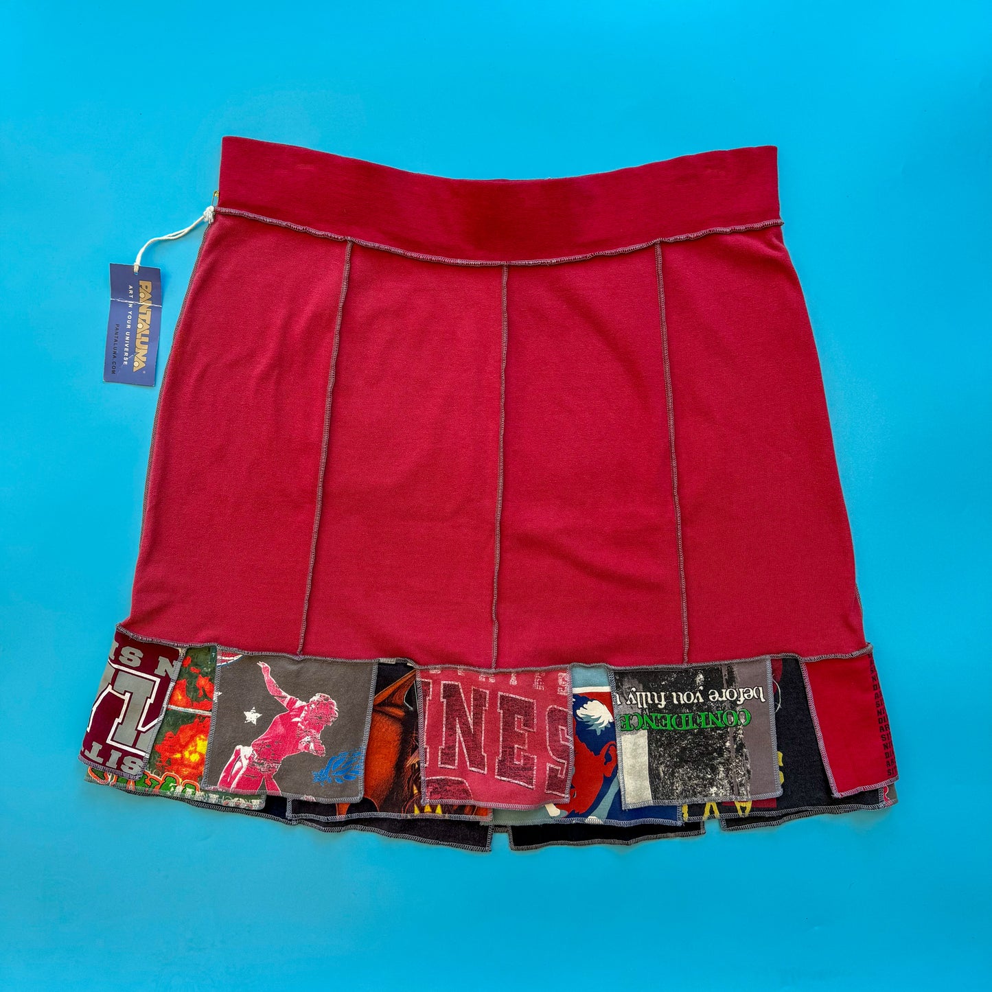 Deadstock Pantaluna Upcycled T-Shirt Skirt in XL