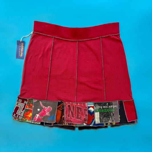 Deadstock Pantaluna Upcycled T-Shirt Skirt in XL