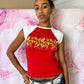 90s Flame Graphic Baby Tee