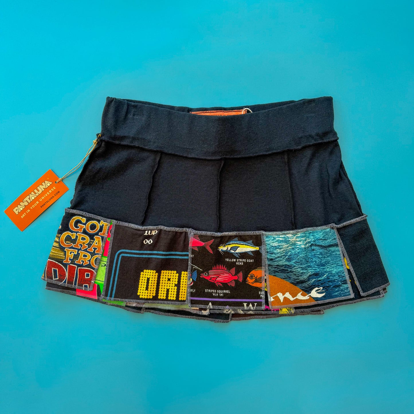 Deadstock Pantaluna Upcycled T-Shirt Mini Skirt in XS