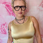 Y2K Gold Sheen Crop Tank