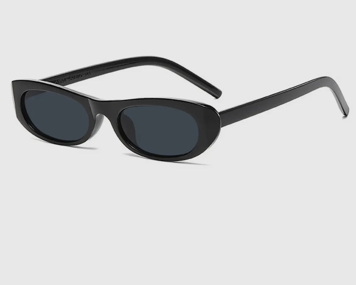 Narrow Oval Frame Retro Sunglasses