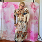 90s/Y2K Fuzzi Foliage Print Mesh Midi Dress/ Duster