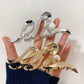 Wave Pearl Hair Claw - Oversized Metal Shark Clip