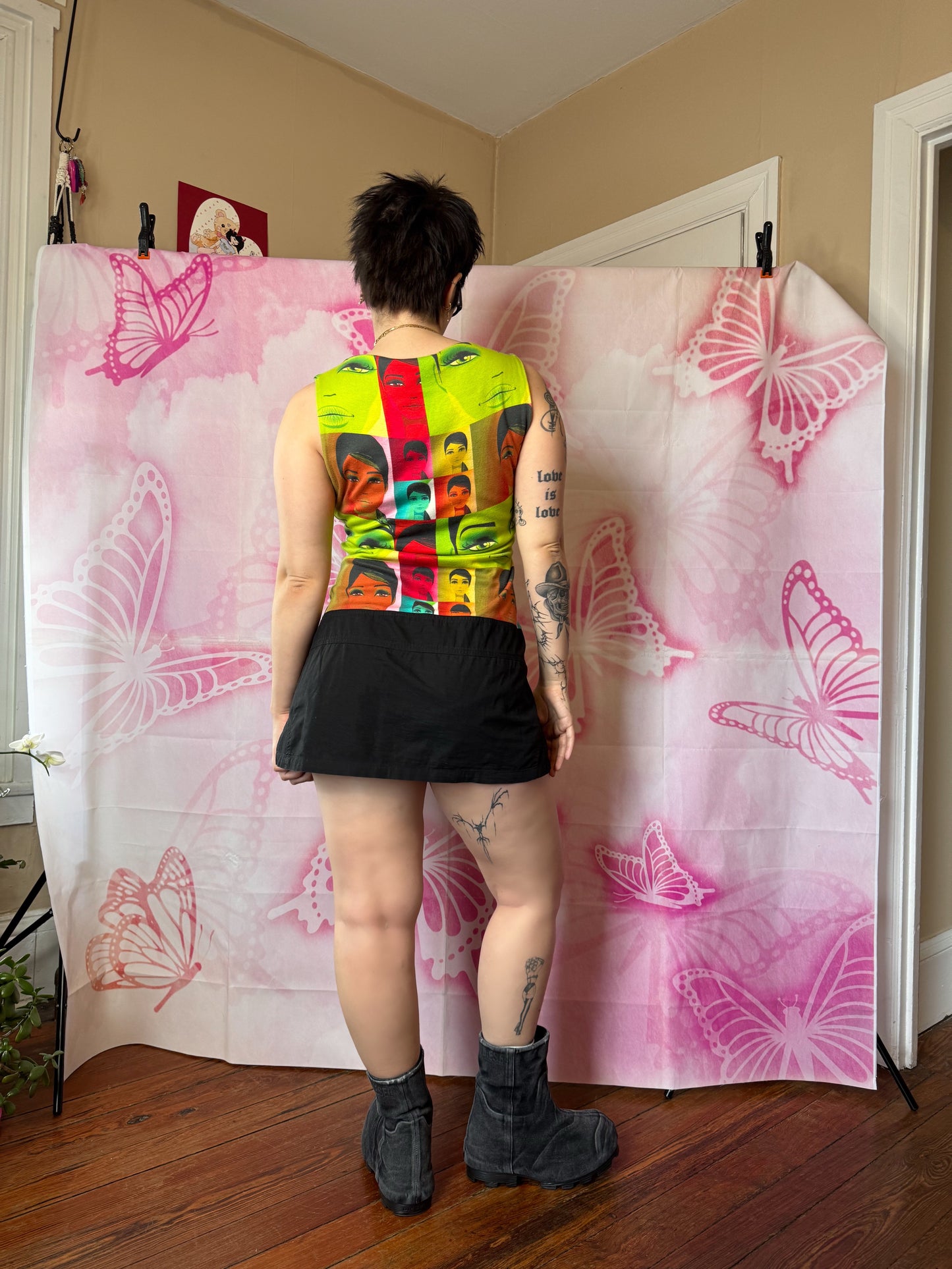 Early 00s Custo Barcelona Mod Portrait Mini Dress “As Seen On…”
