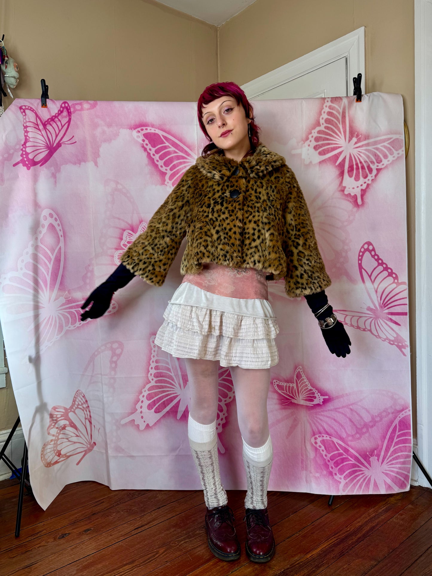 Y2K Faux Leopard Mod Jacket