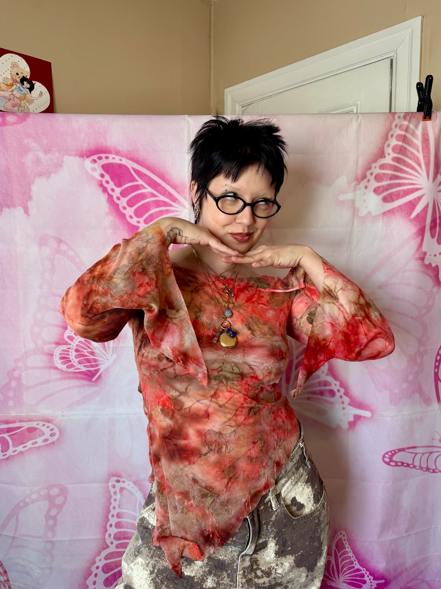 Y2K Watercolor Print Fairycore Top