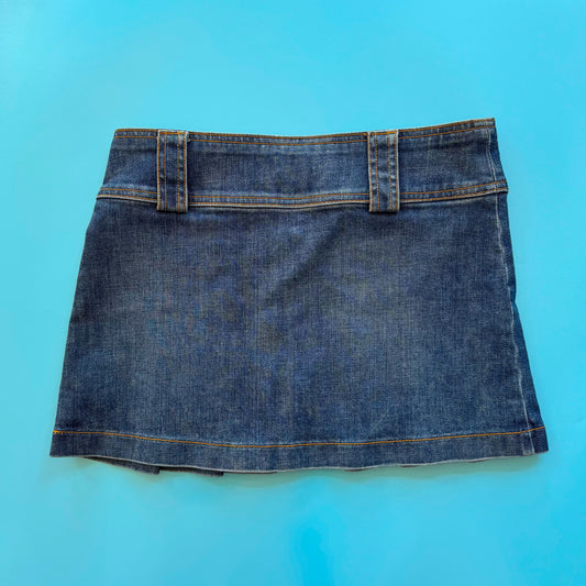 00s Juicy Couture Jeans Pleated Denim Mini Skirt