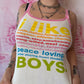 2004 RARE Victoria’s Secret Pink Rainbow Text “i like…” Graphic Tank