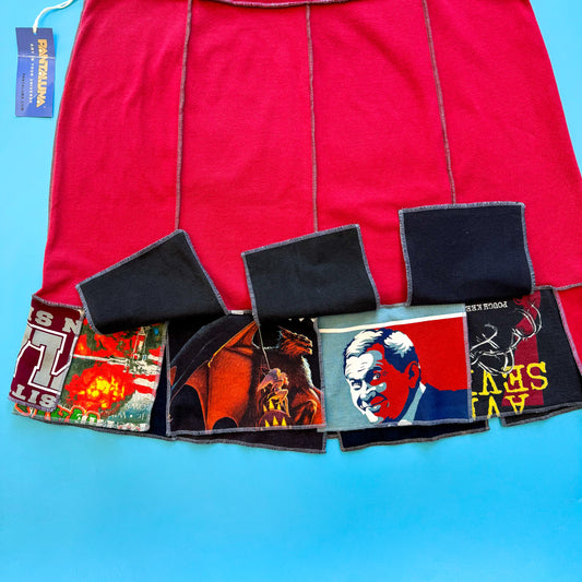 Deadstock Pantaluna Upcycled T-Shirt Skirt in XL