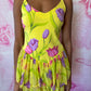80s Betsey Johnson Punk Label Tulip Print Dress