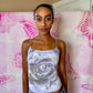 Y2K Deadstock Beadazzled Rose Cami in Ice
