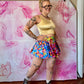 90s Lip Service Floral Sheen Mini Skirt