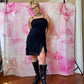 Y2K Betsey Johnson Silk Lettuce Hem Dress