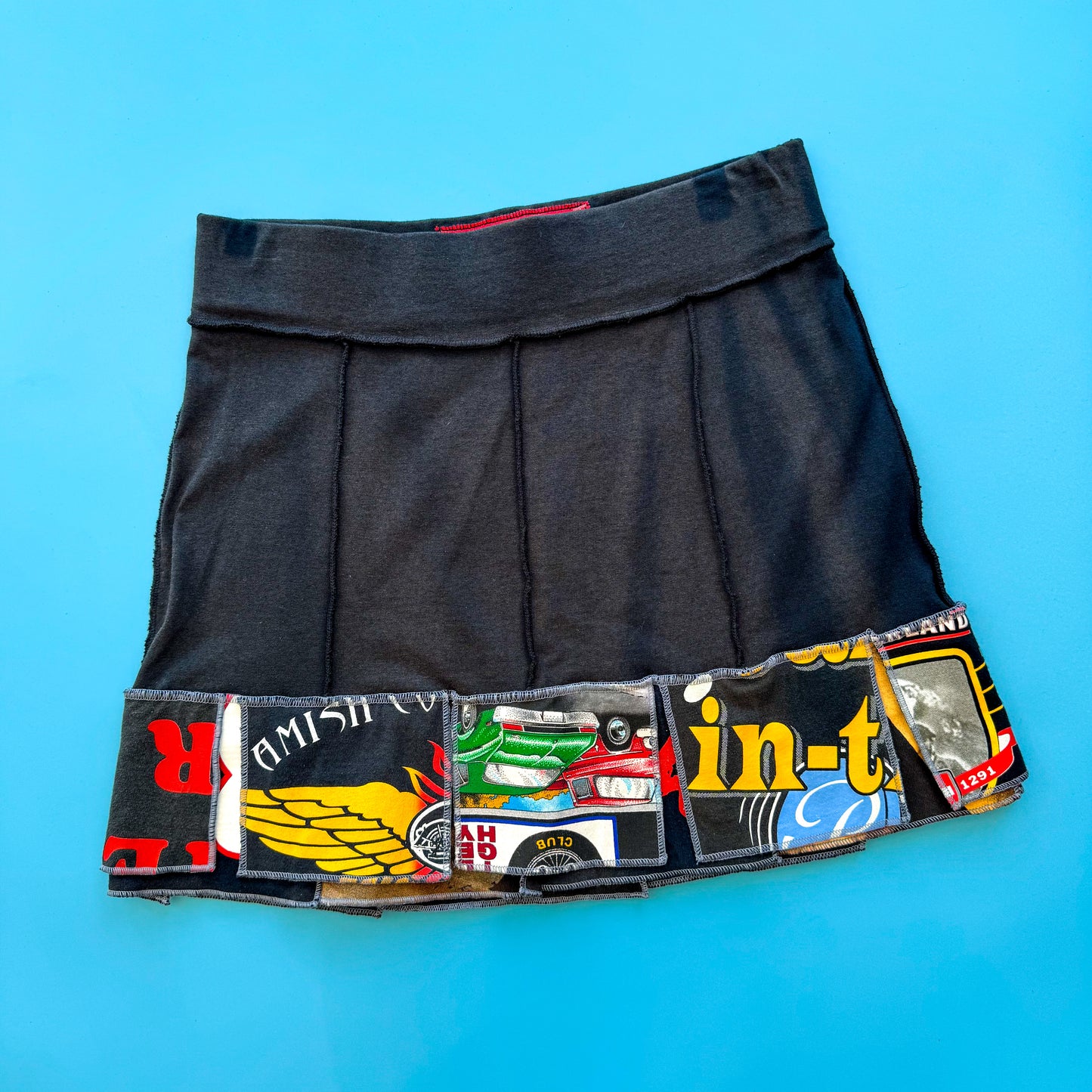 Deadstock Pantaluna Upcycled T-Shirt Skirt in XS