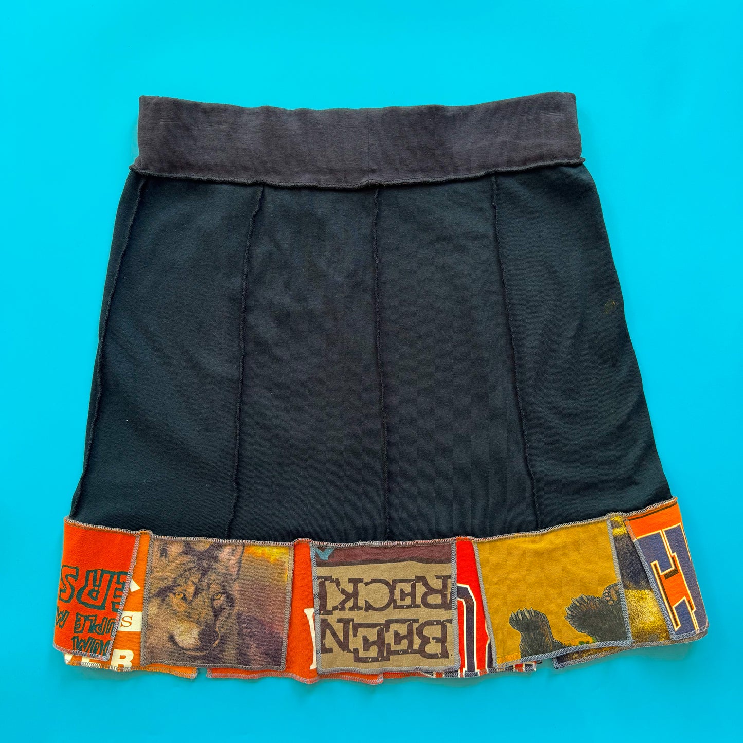 Deadstock Pantaluna Upcycled T-Shirt Skirt in S