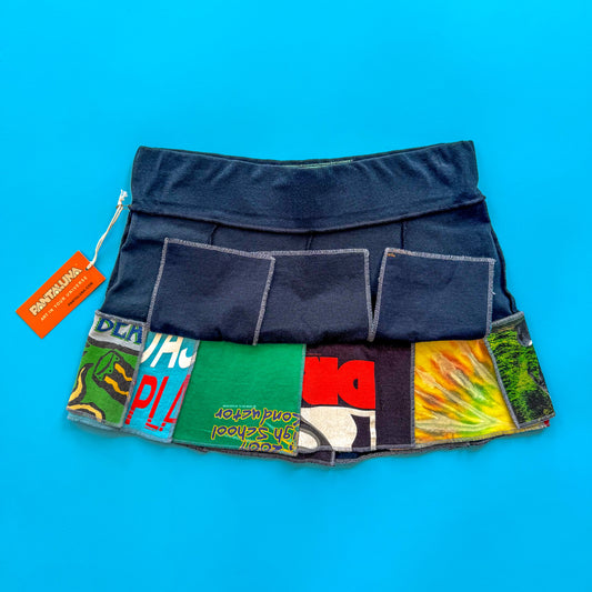Deadstock Pantaluna Upcycled T-Shirt Mini Skirt in XS