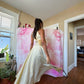 Y2K Lace Bodice Gold Flouncy Gown