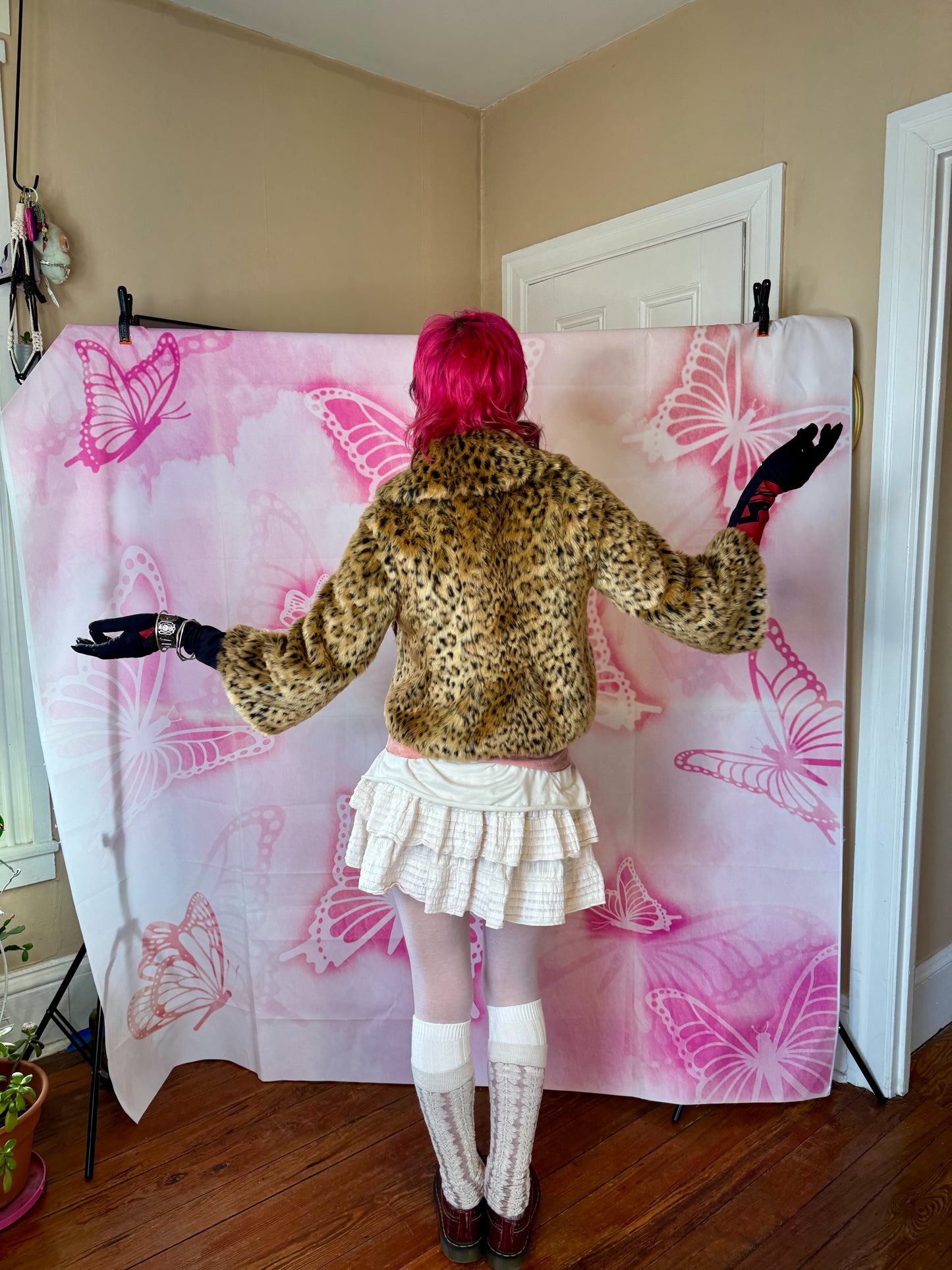 Y2K Faux Leopard Mod Jacket