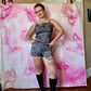Y2K Denim Print 2 Piece Shorts Set