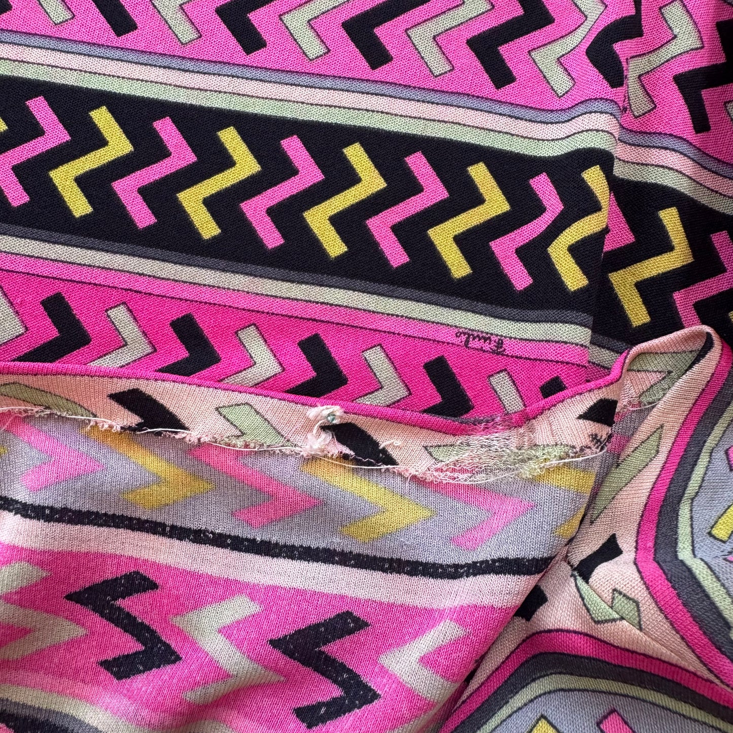 1960s Emilio Pucci Z Print Midi Length Dress