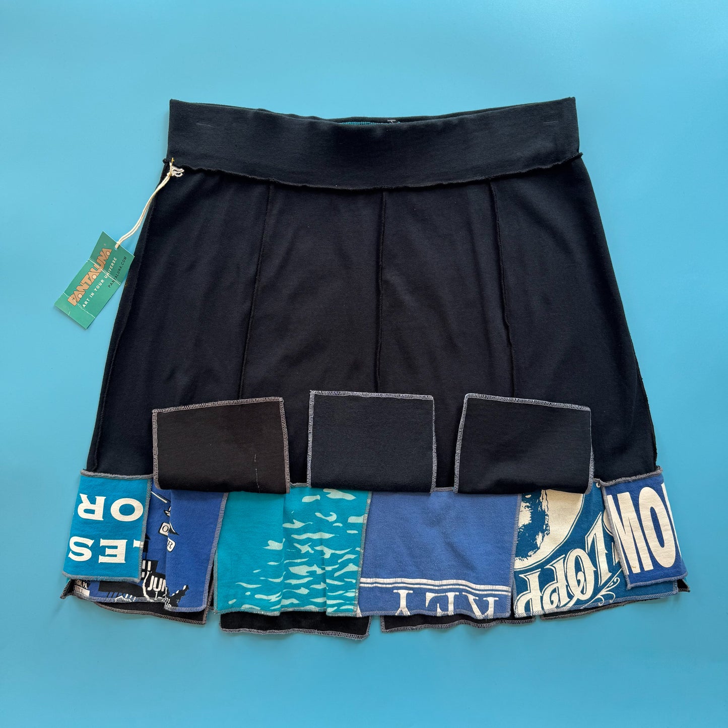 Deadstock Pantaluna Upcycled T-Shirt Skirt in L