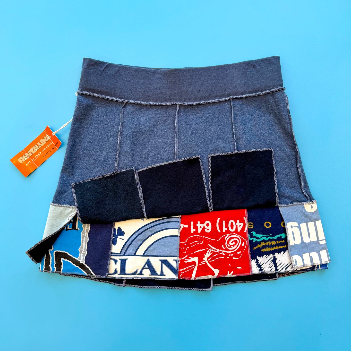 Deadstock Pantaluna Upcycled T-Shirt Skirt in XS