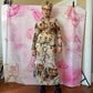 90s/Y2K Fuzzi Foliage Print Mesh Midi Dress/ Duster