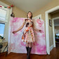 1960s Emilio Pucci Pink-Orange-Brown Psychedelic Printed Cotton Short Sleeve Dress