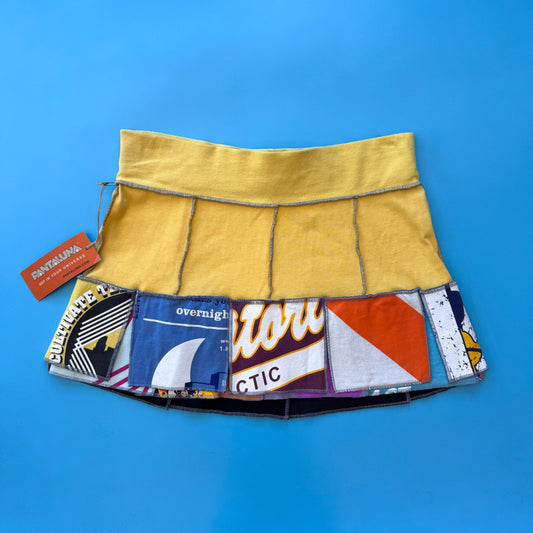 Deadstock Pantaluna Upcycled T-Shirt Mini Skirt in XS