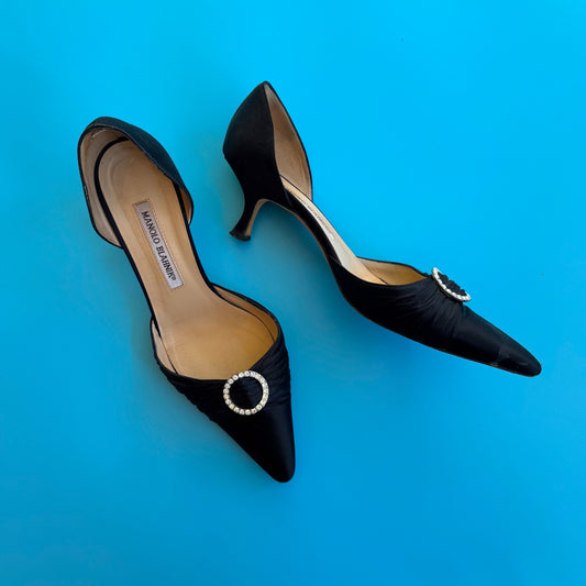 Y2K Satin Manolo Blahnik Kitten Heels
