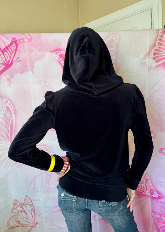 2010s Juicy Couture Oversized Velour Zip Up Hoodie
