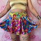 90s Lip Service Floral Sheen Mini Skirt