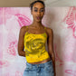 Y2K Deadstock Beadazzled Rose Cami in Yellow
