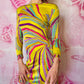εϊз COMING SOON εϊз 1960s Emilio Pucci Citrine Pinwheel Print Silk Jersey Shift Dress