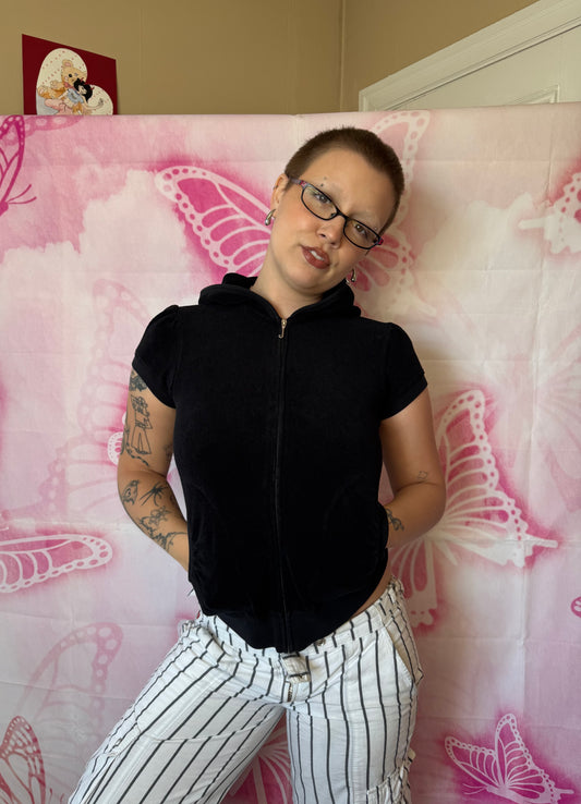 2010s Juicy Couture Terrycloth Zip Up Hoodie