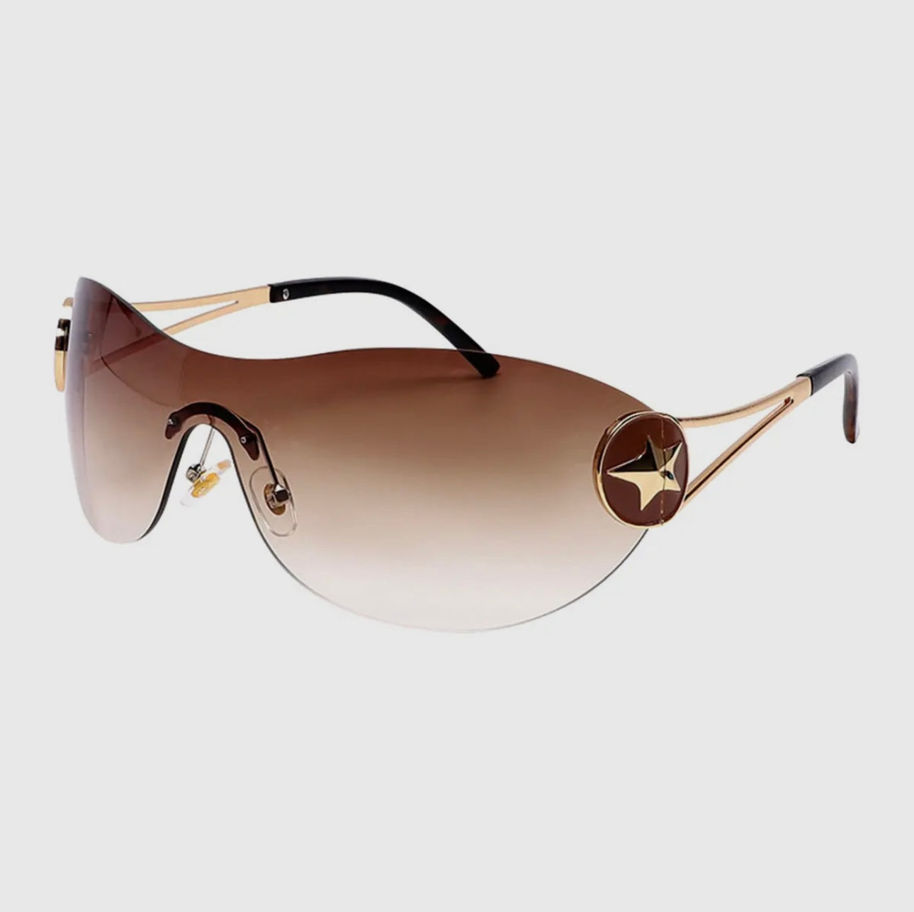 Y2K Large- Frame Sunglasses with Five-Pointed Stars