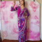 1960s Emilio Pucci Art Nouveau Purple Print Drop Waist Maxi Dress