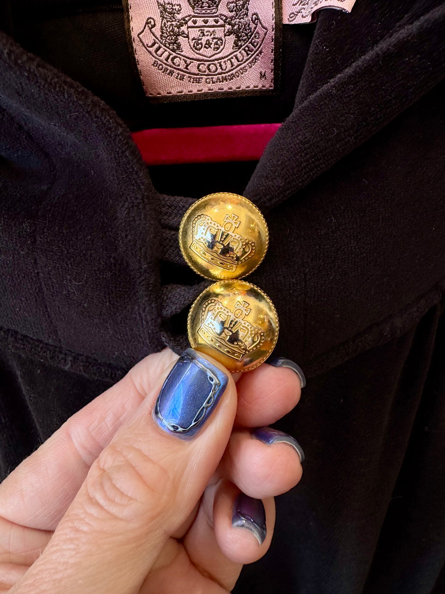 2010s Juicy Couture Oversized Velour Zip Up Hoodie