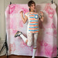 2010s Vintage-Inspired Trompe-L'œil Striped Graphic Tee by Junk Food