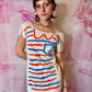 2010s Vintage-Inspired Trompe-L'œil Striped Graphic Tee by Junk Food